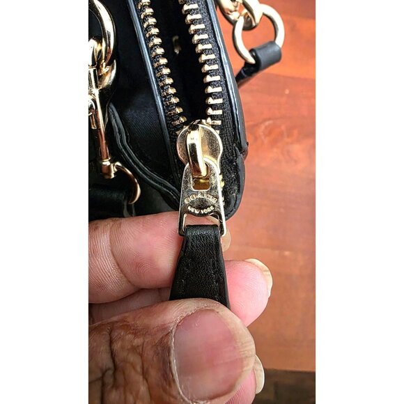 Coach Black Leather Tote Crossbody Shoulder Bag Dual Straps & Gold Hardware - Picture 11 of 11